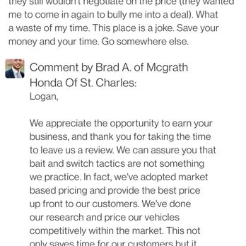 McGrath Honda - Comment from owner - Car Dealers Near Me - St. Charles, Illinois McGrath Honda - Comment from owner - Car Dealers Near Me - St. Charles, Illinois
