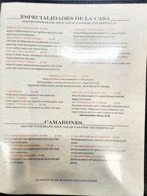 Menu photo 4 Villa's Mexican Grill Livingston, CA