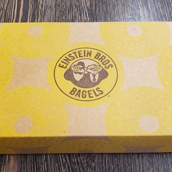 Einstein Bros. Bagels - Bright yellow box! Cute logo! - Bagels Near Me - Ontario, California Einstein Bros. Bagels - Bright yellow box! Cute logo! - Bagels Near Me - Ontario, California