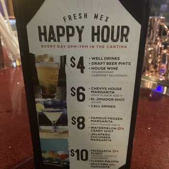 Chevys Fresh Mex - Happy Hour Drink Menu - Mexican Near Me - Arlington, Virginia Chevys Fresh Mex - Happy Hour Drink Menu - Mexican Near Me - Arlington, Virginia