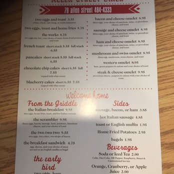 Allen Street Diner - Menu for breakfast and lunch - Diners Near Me - Jamestown, New York