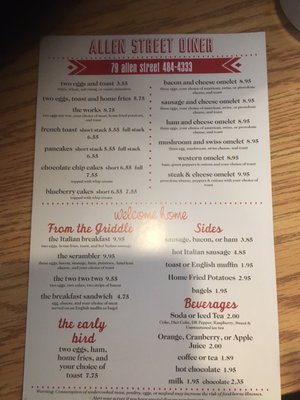Menu photo 7 Allen Street Diner Jamestown, NY