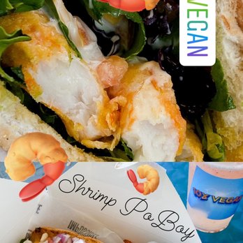 10x vegan - Fried Shrimp Po Boy Sandwich - Vegan Near Me - Pompano Beach, Florida