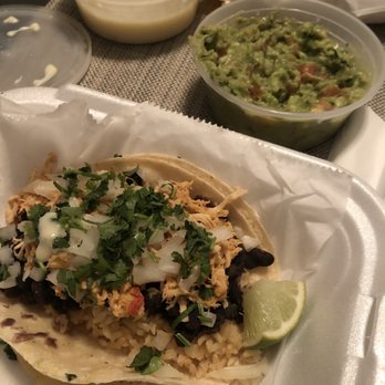 Pabellon - Shredded chicken traditional taco,  guacamole and queso - Mexican Near Me - Pittsburgh, Pennsylvania