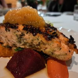 Adega Restaurante - Pan Roasted Herb Crusted Salmon