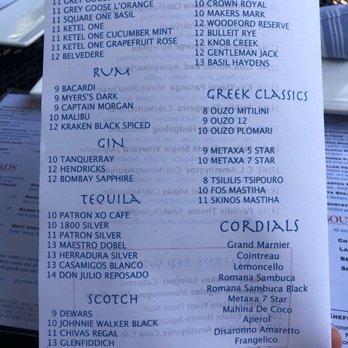 VAS Kouzina - Liquor menu - Greek Near Me - Roswell, Georgia
