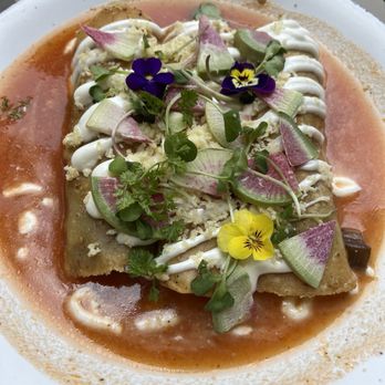 Vegamo - Enchiladas con salsa rojo - Vegetarian Near Me - Cuidad de Mexico, DIF