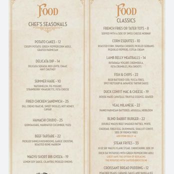 The Blind Rabbit - Halloween menu - Cocktail Bars Near Me - Anaheim, California