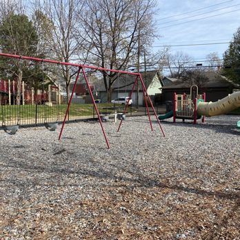 Shawn Grove Park - Baby and toddler swings and the bench to sit - Parks Near Me - Indianapolis, Indiana