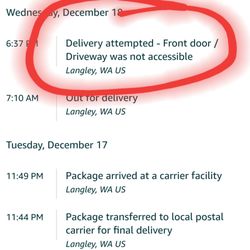 US Post Office - An update provided to Amazon from USPS.