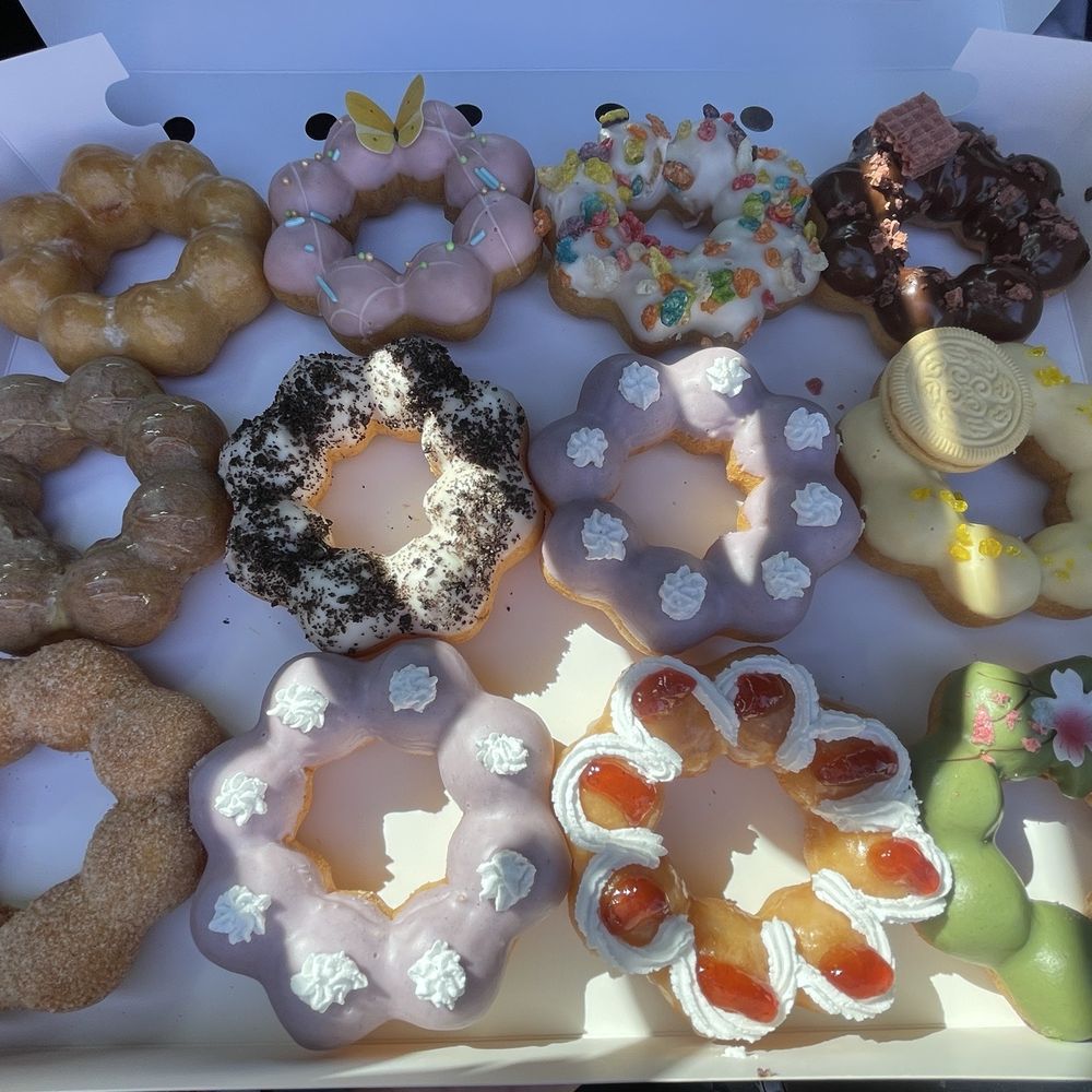 Mochi D---h - Box of 12 Mochi Donuts, one of each plus an extra taro (lavender color) - Donuts Near Me - Garden Grove, California Mochi D---h - Box of 12 Mochi Donuts, one of each plus an extra taro (lavender color) - Donuts Near Me - Garden Grove, California