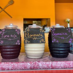 Mima’s Taqueria - Tuna Roja, Horchata, and Jamaica  aguas frescas(fresh waters)