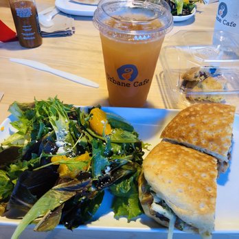 Urbane Cafe - BBQ Brisket Sandwich, House salad side, and mango lemonade with Iced Tea (Arnold Palmer). - Sandwiches Near Me - San Diego, California Urbane Cafe - BBQ Brisket Sandwich, House salad side, and mango lemonade with Iced Tea (Arnold Palmer). - Sandwiches Near Me - San Diego, California