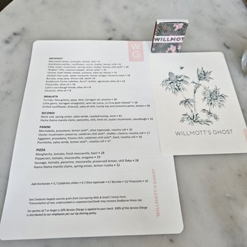 Willmott's Ghost - Free postcards and match book at front - Italian Near Me - Seattle, Washington