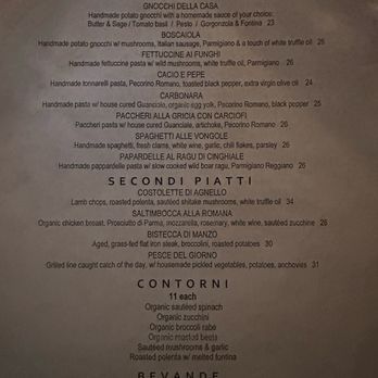 Vega - Menu - Italian Near Me - San Francisco, California