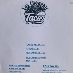 Los Chonchis Tacos - Menu