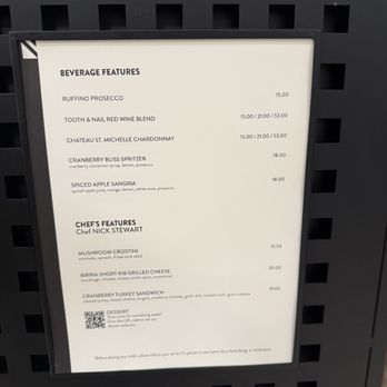 Marketplace Café at Nordstrom - Special menu with drinks - New American Near Me - Arcadia, California