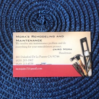 Jairo Mora - Bysiness Card - General Contractors Near Me - La Puente, California