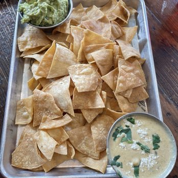 Bird & Co - Chips with guacamole and queso - Tacos Near Me - Portland, Maine