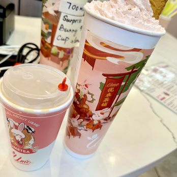 Ume Tea - Hot milk tea + White Peach Oolong Milk Tea surprise - Bubble Tea Near Me - Los Angeles, California Ume Tea - Hot milk tea + White Peach Oolong Milk Tea surprise - Bubble Tea Near Me - Los Angeles, California