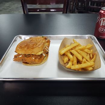 Durb’s Restaurant - Chicken Tikka Masala sandwich and fries. - Desserts Near Me - League City, Texas