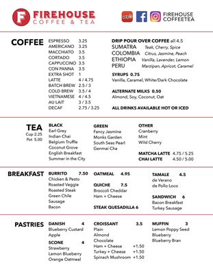 Menu photo 7 Firehouse Coffee & Tea Sausalito, CA