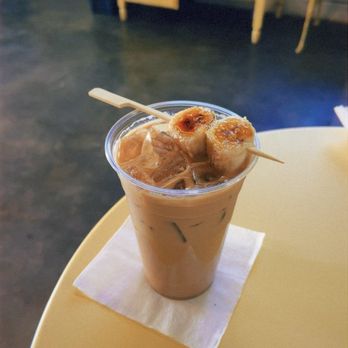 Mikey G's - Banana Brûlée Latte - Coffee & Tea Near Me - Riverside, California Mikey G's - Banana Brûlée Latte - Coffee & Tea Near Me - Riverside, California
