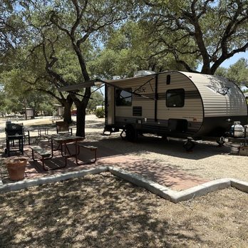 Bending Oaks Ranch RV Resort - Space E1. Awesome shade and has its own patio. - RV Parks Near Me - Fredericksburg, Texas Bending Oaks Ranch RV Resort - Space E1. Awesome shade and has its own patio. - RV Parks Near Me - Fredericksburg, Texas
