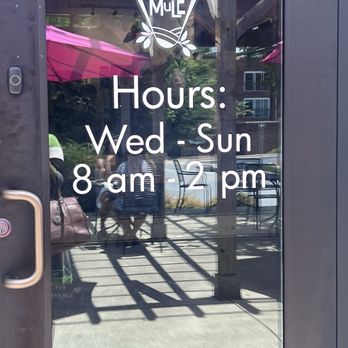 The Sage Mule - Outside door with hours of operation - Breakfast & Brunch Near Me - Greensboro, North Carolina The Sage Mule - Outside door with hours of operation - Breakfast & Brunch Near Me - Greensboro, North Carolina