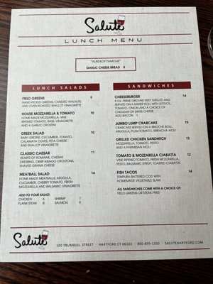 Menu photo 8 Salute Hartford, CT