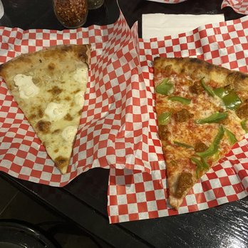 Andy's Pizza - White pizza slice and Sausage and Pepper Slice - Pizza Near Me - Washington, DC, District of Columbia Andy's Pizza - White pizza slice and Sausage and Pepper Slice - Pizza Near Me - Washington, DC, District of Columbia