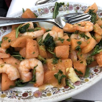 Hostaria Antica Roma - Shrimp and melon. - Roman Near Me - Rome, RM