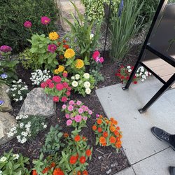 St Wenceslaus - Flower beds along the foundation.