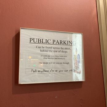 Manhasset Theater - Advice about parking sign inside the theater - Cinema Near Me - Manhasset, New York Manhasset Theater - Advice about parking sign inside the theater - Cinema Near Me - Manhasset, New York