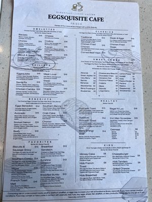 Menu photo 7 Eggsquisite Cafe Frisco, TX