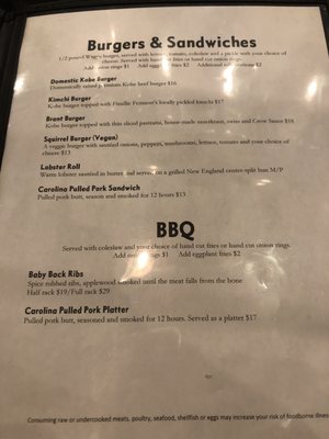 Menu photo 7 Fat Crow Newfane, VT