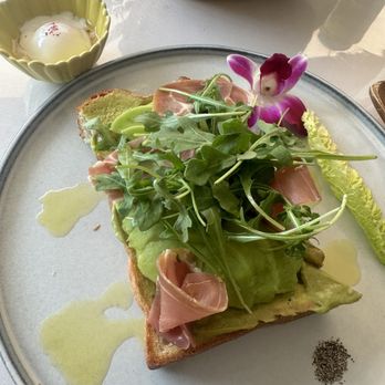 Waikiki Leia - Avocado toast with prosciutto & added an onsen egg - Wedding Chapels Near Me - Honolulu, Hawaii Waikiki Leia - Avocado toast with prosciutto & added an onsen egg - Wedding Chapels Near Me - Honolulu, Hawaii
