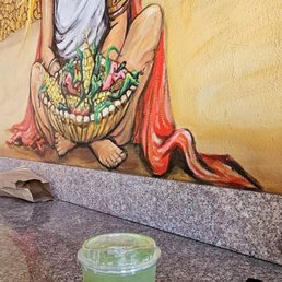 La Azteca's pride & joy is their Burrito de Chile Relleno; Cucumber Mint Agua Fresca La Azteca's pride & joy is their Burrito de Chile Relleno; Cucumber Mint Agua Fresca