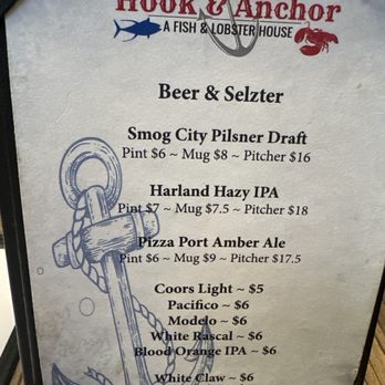 Hook & Anchor - Beer menu - Seafood Near Me - Costa Mesa, California