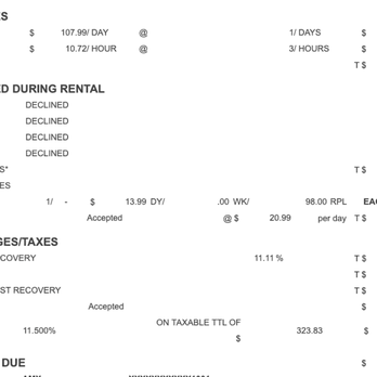 Hertz Rent A Car - Here you can see i was charged for a car seat, three extra hours, a missing key. - Car Rental Near Me - Cleveland, Ohio Hertz Rent A Car - Here you can see i was charged for a car seat, three extra hours, a missing key. - Car Rental Near Me - Cleveland, Ohio