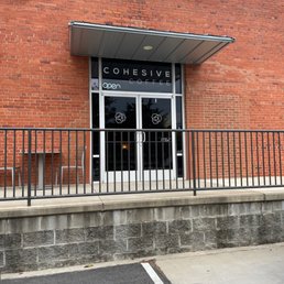 the entrance to cohesive coffeehouse