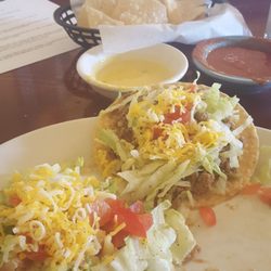 Lupitas Mexican Food - Chalupas plate, bean chalupa missing