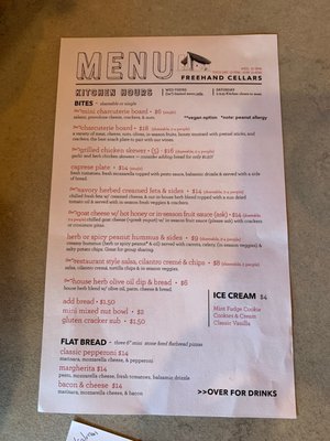Menu photo 1 Freehand Cellars Wapato, WA Menu photo 1 Freehand Cellars Wapato, WA