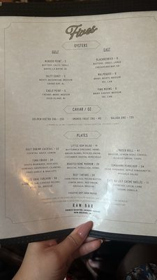 Menu photo 5 Fives New Orleans, LA