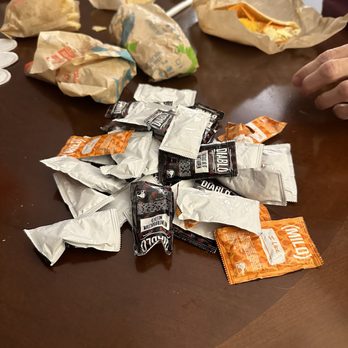 Taco Bell - Excessive number of sauce packets. - Fast Food Near Me - Shallotte, North Carolina Taco Bell - Excessive number of sauce packets. - Fast Food Near Me - Shallotte, North Carolina