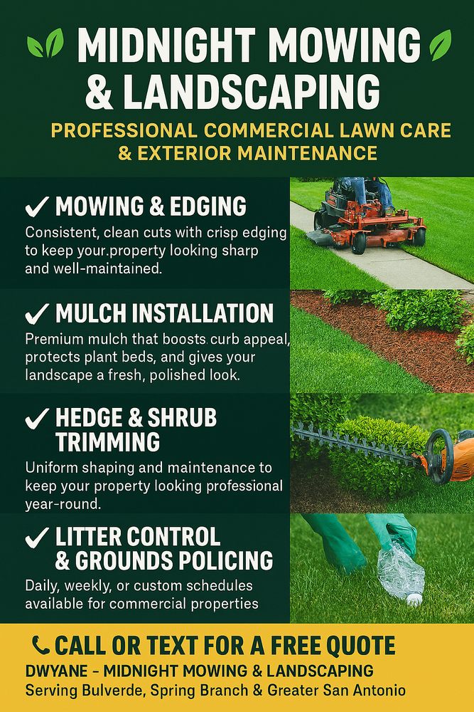 Midnight Mowing And Landscaping - tree service in San Antonio, TX