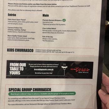 Braza Churrascaria - Menu - Brazilian Near Me - Sydney, NSW Braza Churrascaria - Menu - Brazilian Near Me - Sydney, NSW