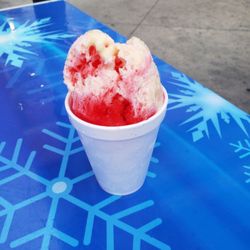 Orlando Snow Cone - Strawberry pina colada ice with condensed milk