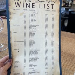 Junction Bar & Grill - Wine list