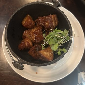 Our Table - Beer braised pork belly crispy bites with maple balsamic glaze - Comfort Food Near Me - Jamestown, Rhode Island